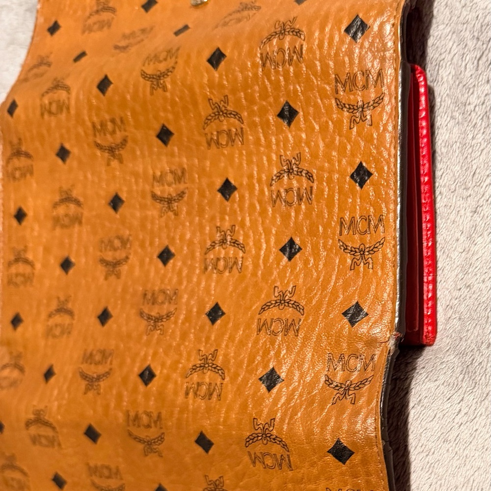 MCM Tan Leather Wallet with Logo Pattern - Picture 4 of 7